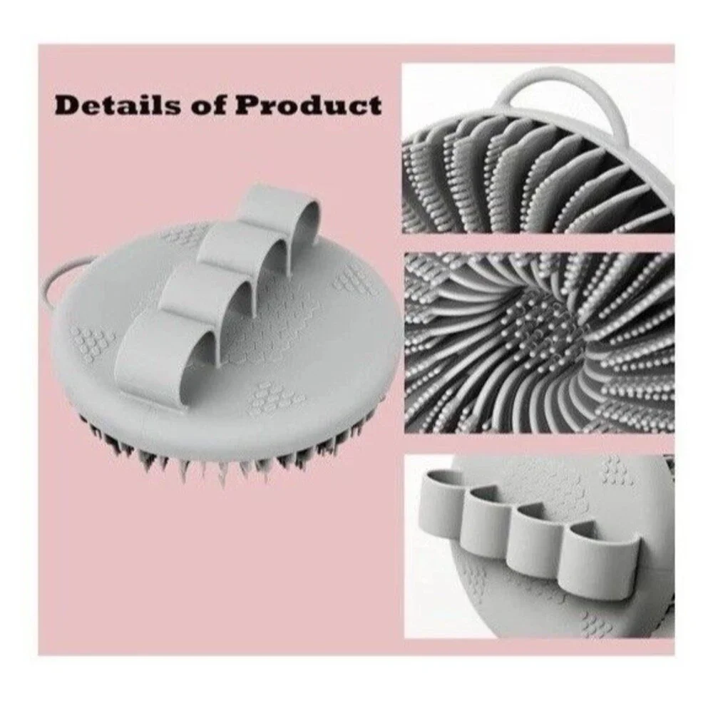 Soft Silicone Exfoliating Bath Brush Body Grey Lot of 2
